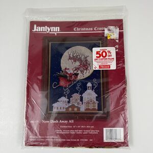 Janlynn Now Dash Away All‎ Christmas Counted Cross Stitch #80-177